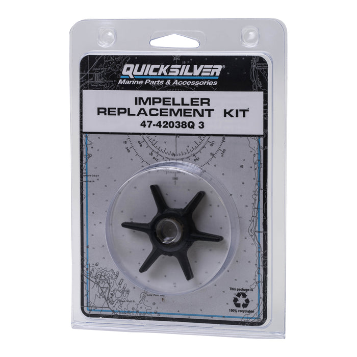 Quicksilver 42038Q3 Water Pump Impeller Repair Kit for Select Mercury 6-15hp Outboards