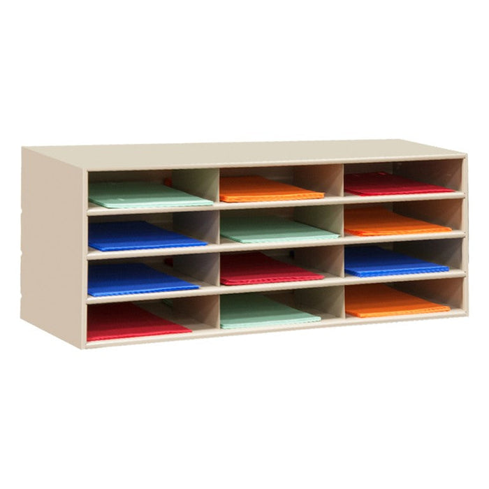 432-75 Horizontal Lit Rack, 12 Pockets, Tan