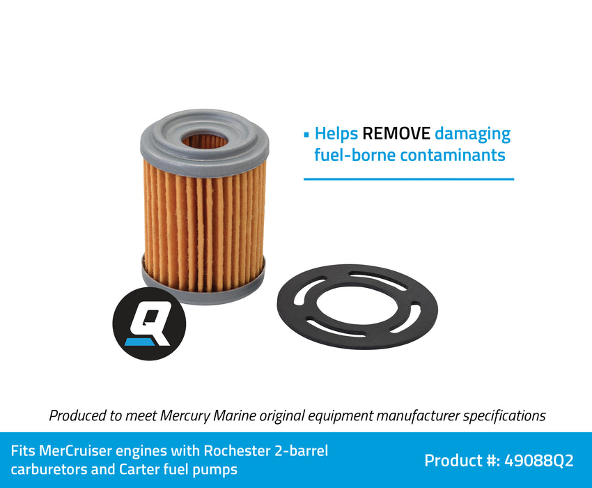 Quicksilver 49088Q2 Fuel Filter for Select MerCruiser 4 and 6-Cylinder Gasoline Engines