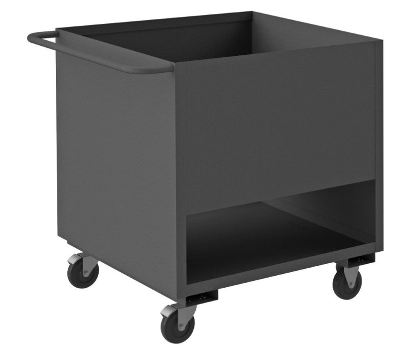 4SLT-2436-5PO-95 4 Sided Solid Low Deck Truck, 2 Shelves