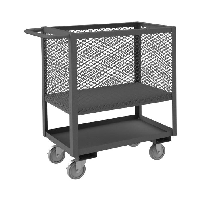 4SLT-EX1832-1.2K-95 4 Sided Mesh Low Deck Truck, 2 Shelves