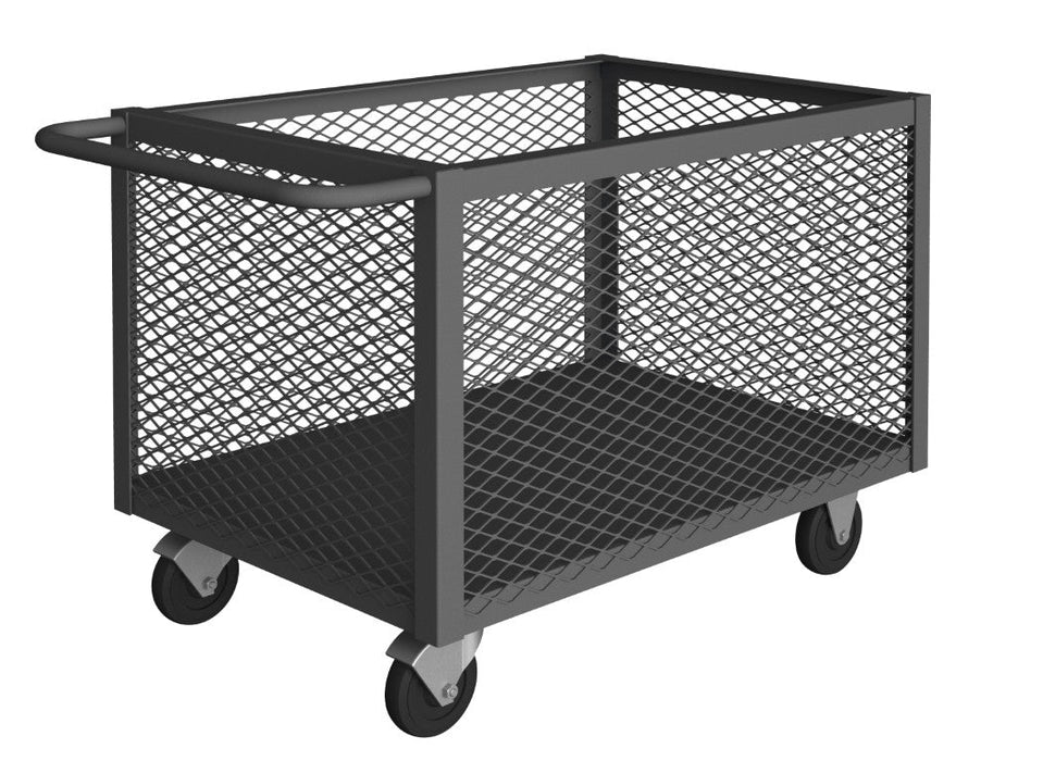 4ST-EX-2436-5PO-95 4 Sided Mesh Box Truck, Tubular Handle
