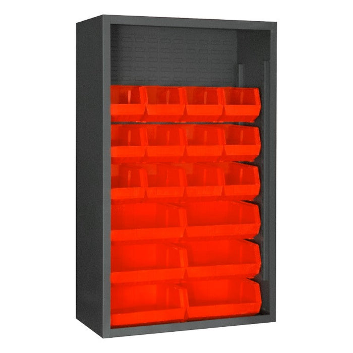 5002-18-1795 Enclosed Shelving, 18 Red Bins