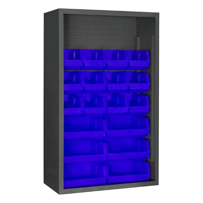 5002-18-5295 Enclosed Shelving, 18 Blue Bins