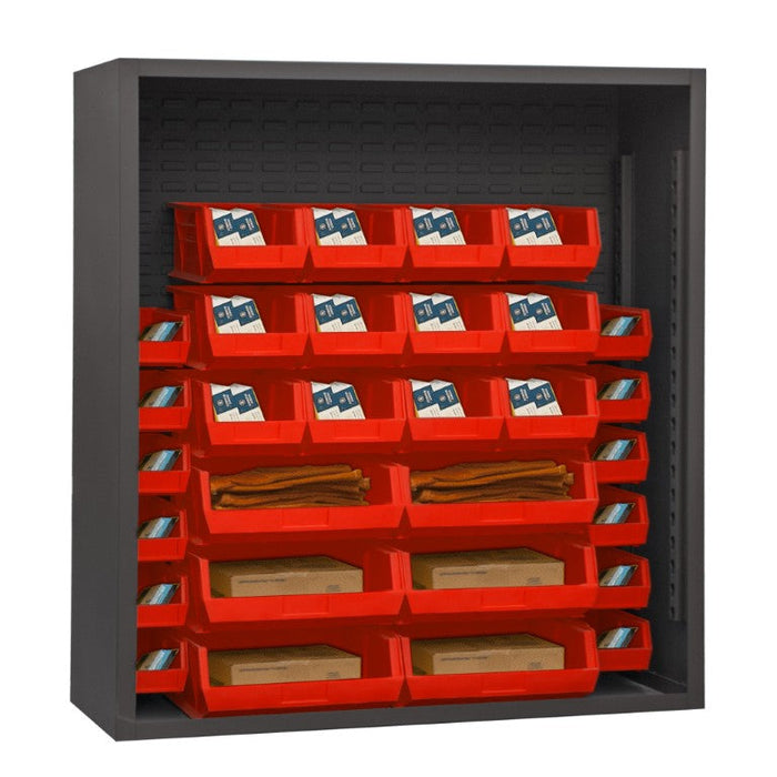 5006-30-1795 Enclosed Shelving, 30 Red Bins
