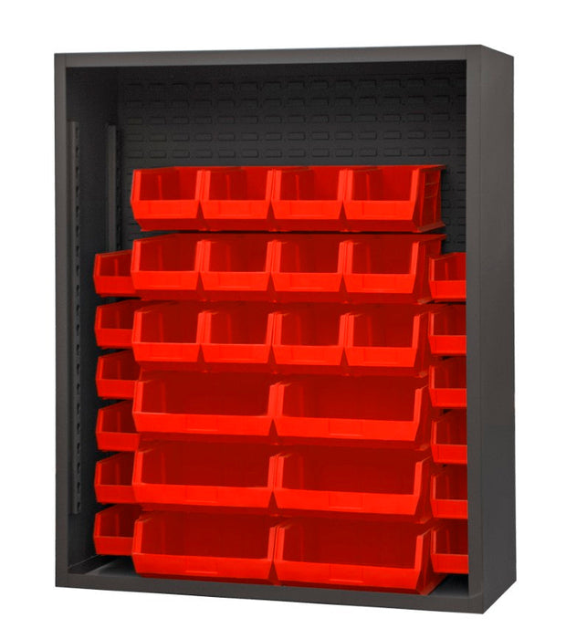 5006-30-1795 Enclosed Shelving, 30 Red Bins