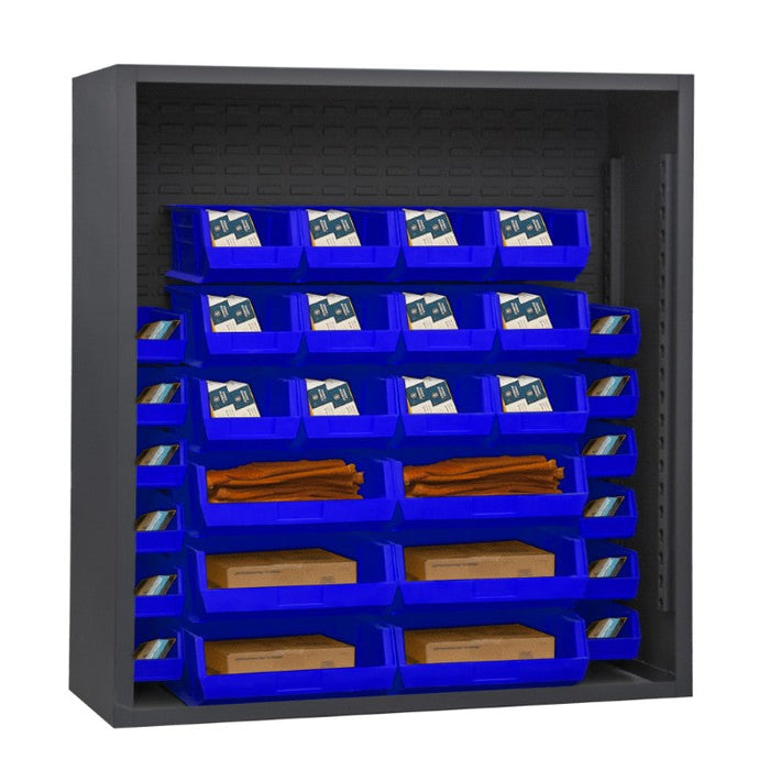 5006-30-5295 Enclosed Shelving, 30 Blue Bins