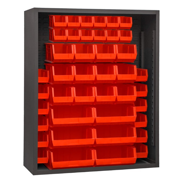 5007-42-1795 Enclosed Shelving, 42 Red Bins