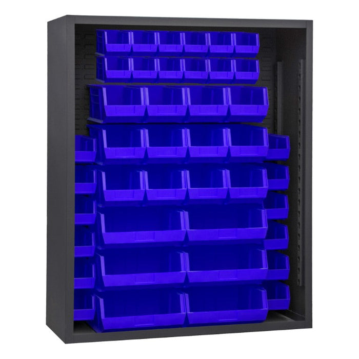 5007-42-5295 Enclosed Shelving, 42 Blue Bins