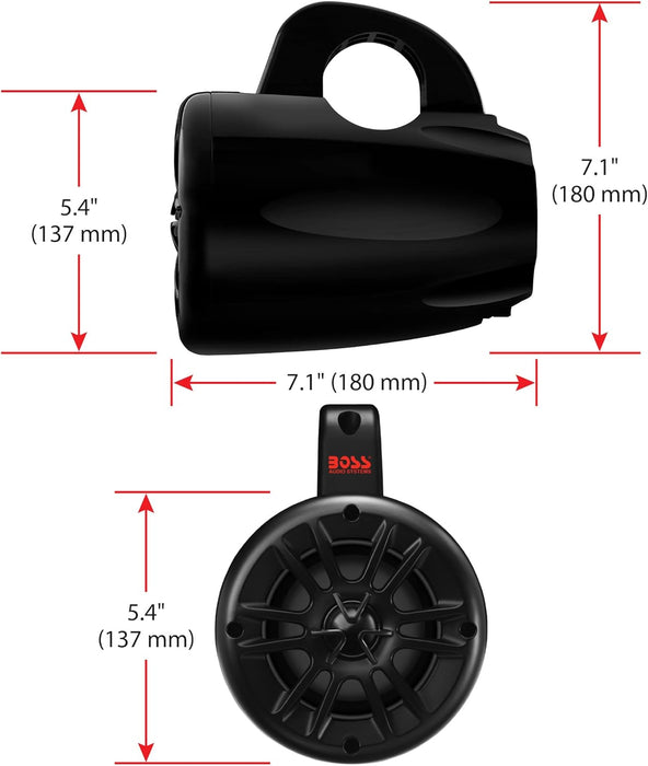 Boss 4 Weatherproof 2-Way Waketower Speaker System, Black