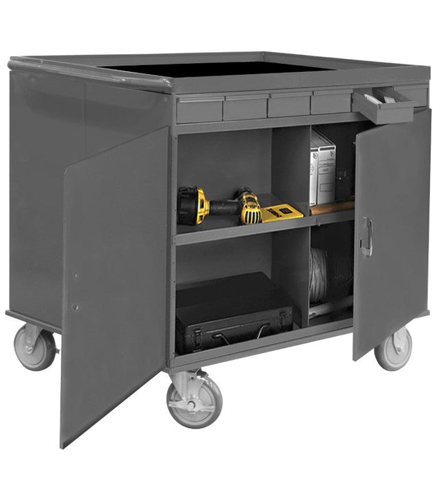 662-95 2 Sided Stock Cart, 12 Bins, 12 Drawers