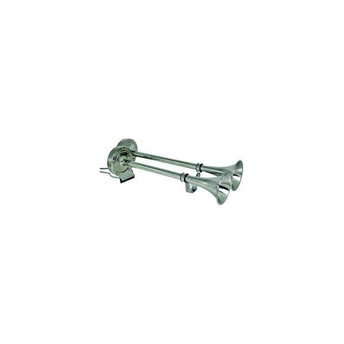 Marinco Dual Trumpet Electric Horn Stainless Steel - Marine-grade replacement part for boats and horns