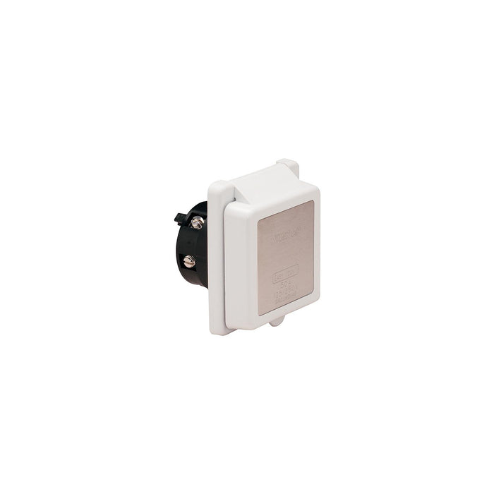 Marinco 50 Amp 125V Power Inlet With Stainless Steel Trim Without Rear Safety Enclosure