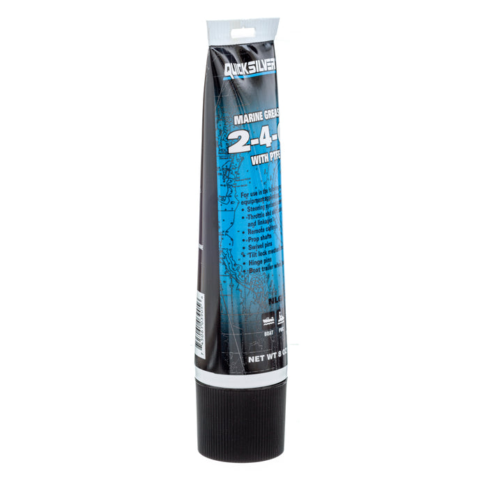 Quicksilver 802859Q1 2-4-C Marine Grease with Teflon, Multi-Purpose Marine Lubricant, 8 oz Tube