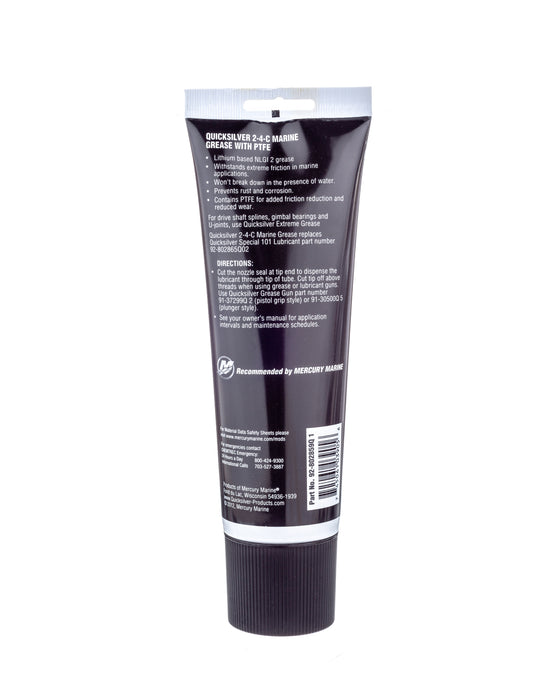 Quicksilver 802859Q1 2-4-C Marine Grease with Teflon, Multi-Purpose Marine Lubricant, 8 oz Tube