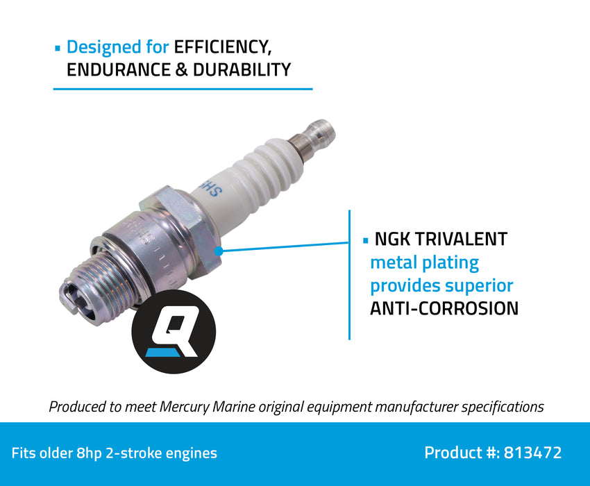 Quicksilver 813472 NGK BR6HS Standard Spark Plug, 1 Pack