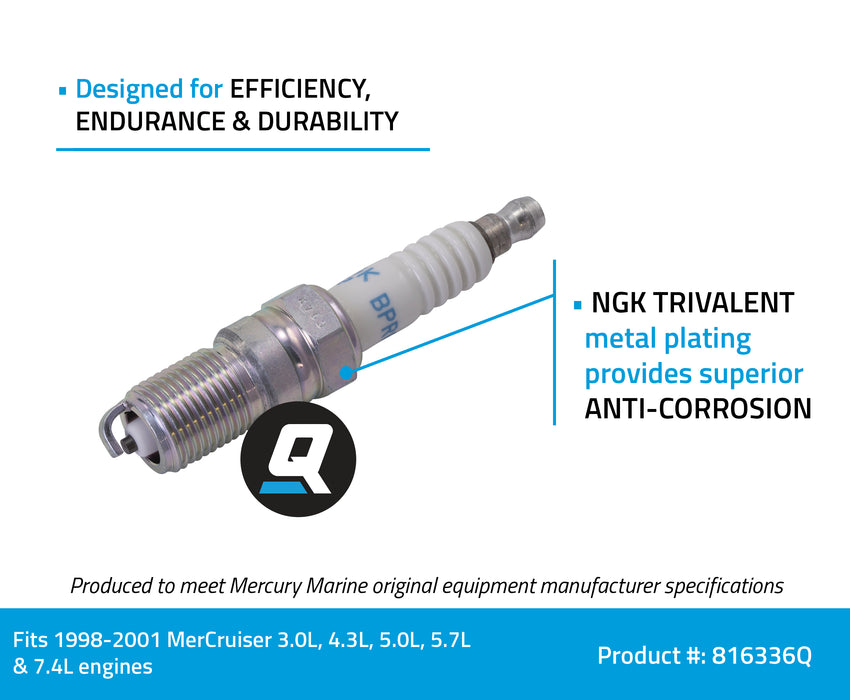 Quicksilver 816336Q NGK BPR6EFS Standard Spark Plug, 1-Pack
