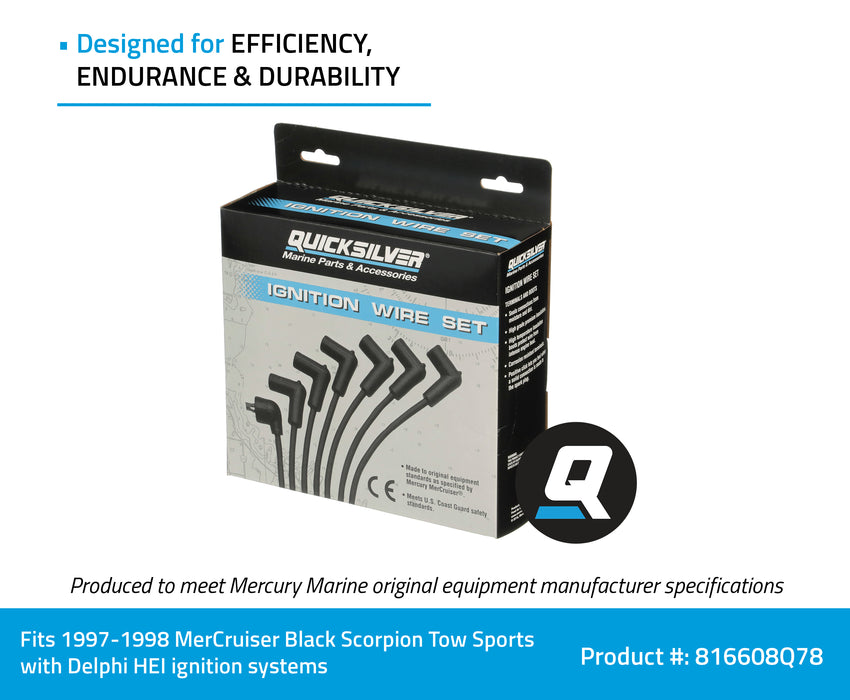 Quicksilver 816608Q78 Red Wire Spark Plug Wire Kit