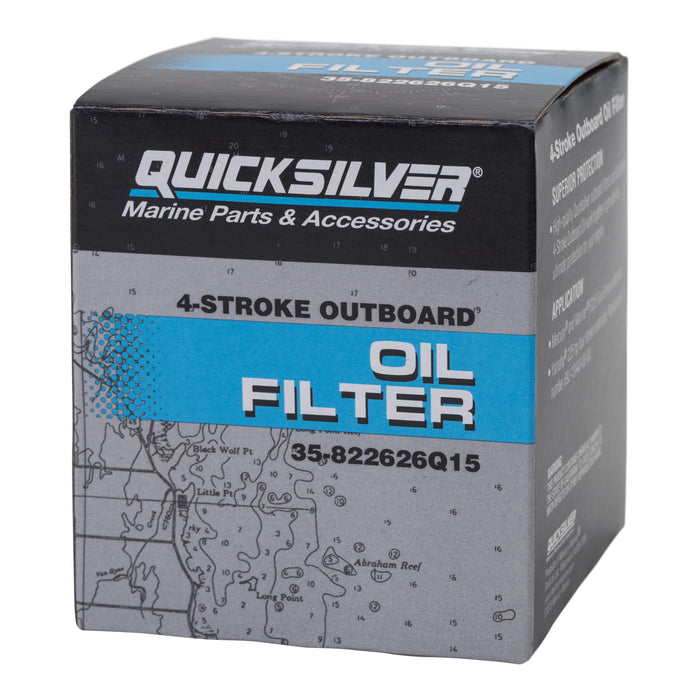 Quicksilver 822626Q15 Oil Filter for Select Mercury and Mariner V-225 V6 4-Stroke Outboards