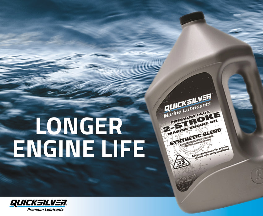 Quicksilver 2-Stroke Premium Plus Synthetic Blend Marine Engine Oil, 16oz