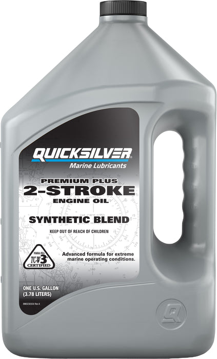 Quicksilver 2-Stroke Premium Plus Synthetic Blend Marine Engine Oil, 1 Gallon