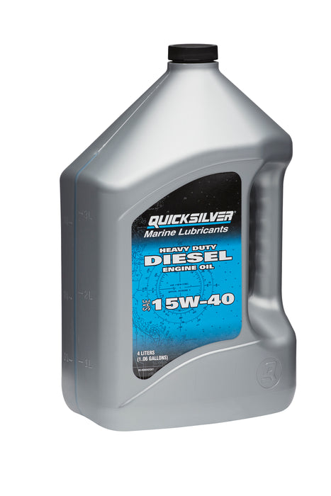 Quicksilver 15W-40 4-Stroke Heavy Duty Diesel Engine Oil, 4 Liters