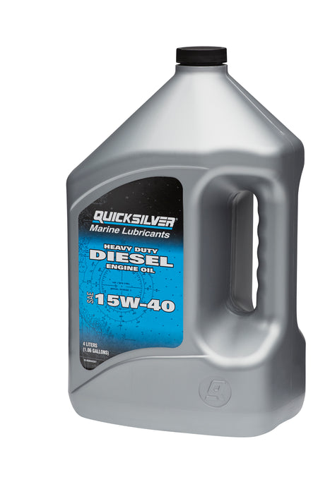 Quicksilver 15W-40 4-Stroke Heavy Duty Diesel Engine Oil, 4 Liters