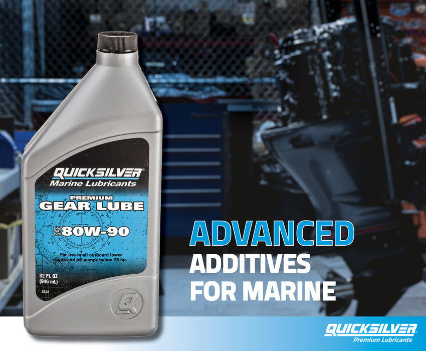 Quicksilver 80W-90 Premium Gear Lube for Outboards and Sterndrives, 32 oz