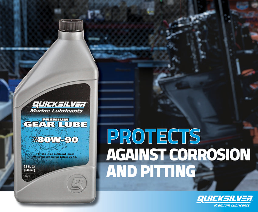 Quicksilver 80W-90 Premium Gear Lube for Outboards and Sterndrives, 8 oz