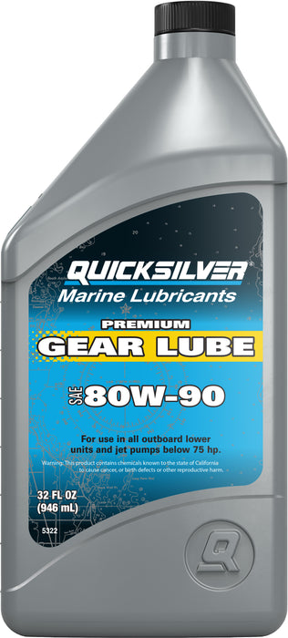 Quicksilver 80W-90 Premium Gear Lube for Outboards and Sterndrives, 32 oz