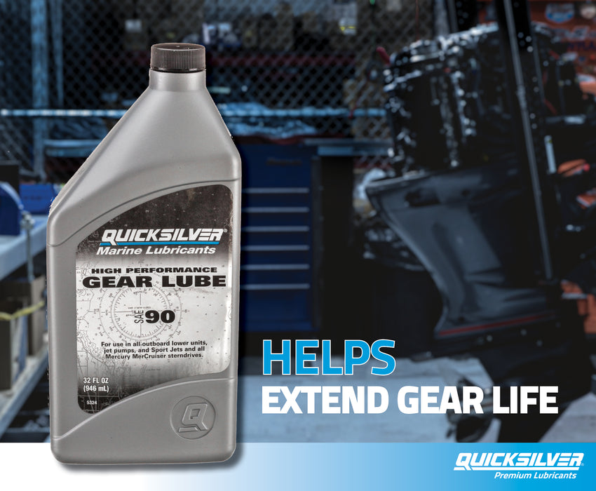 Quicksilver SAE 90 High Performance Gear Lube for Outboards and Sterndrives, 8 oz