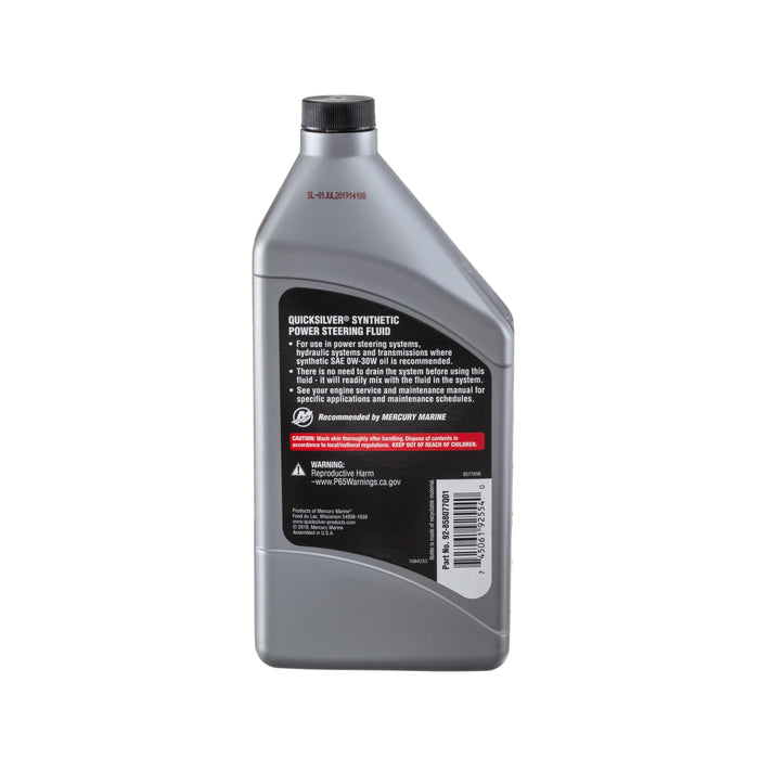 Quicksilver 858077Q01 0W-30 Full Synthetic Power Steering Fluid, 32 oz