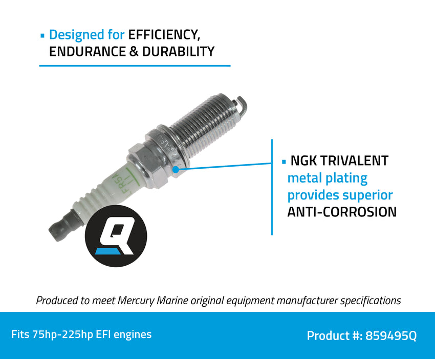 Quicksilver 859495Q NGK LFR5A-11 V-Power Spark Plug, 1-Pack