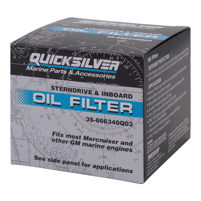 Quicksilver 866340Q03 Oil Filter for MerCruiser Sterndrive and Inboard Engines