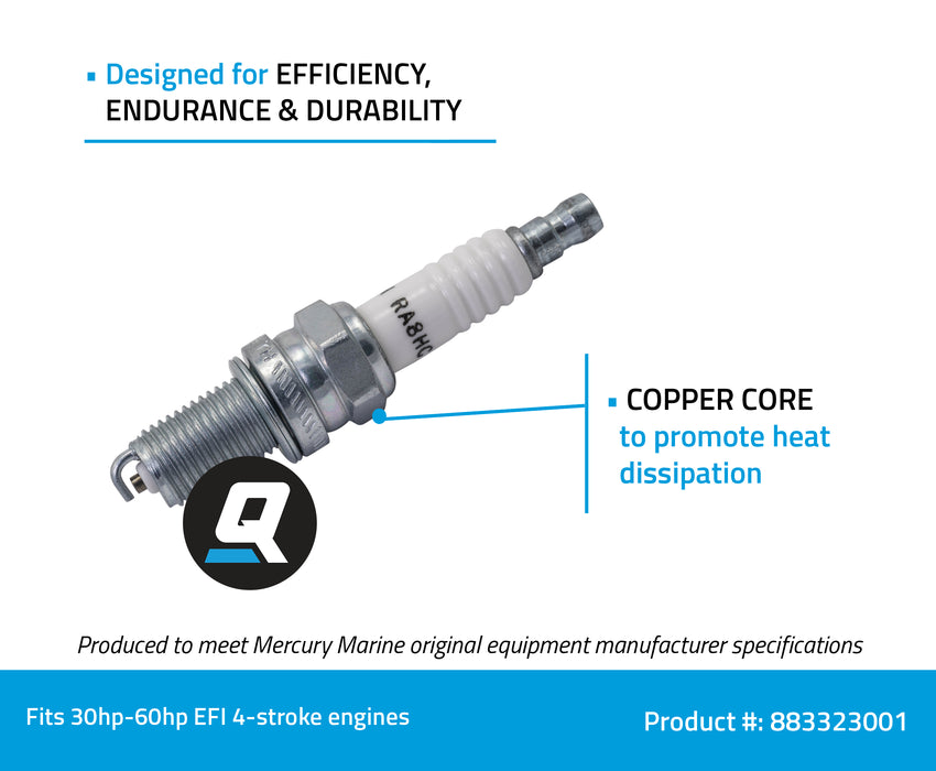 Quicksilver 883323001 Champion RA8HC Copper Plus Spark Plug