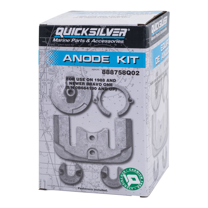 Quicksilver 888758Q02 Aluminum Anode Kit for MerCruiser Bravo One Sterndrives, 1988 & Newer