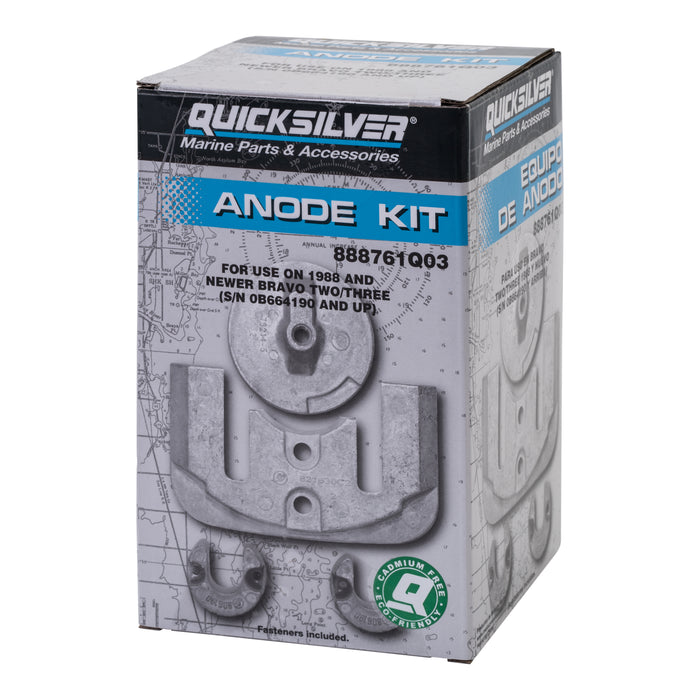 Quicksilver 888761Q03 Aluminum Anode Kit for MerCruiser Bravo II and III Drives