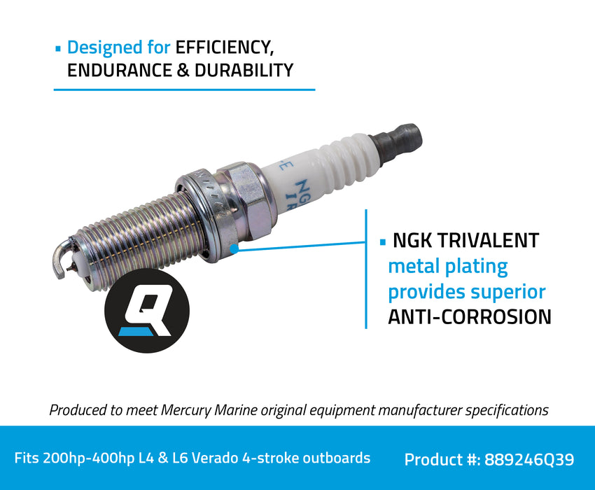 Quicksilver 889246Q39 NGK ILFR6GE Laser Iridium Spark Plug, 1-Pack