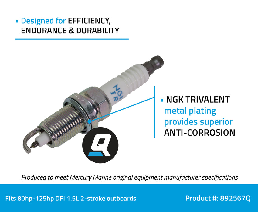 Quicksilver 892567Q NGK IZFR5J Laser Iridium Spark Plug, 1-Pack