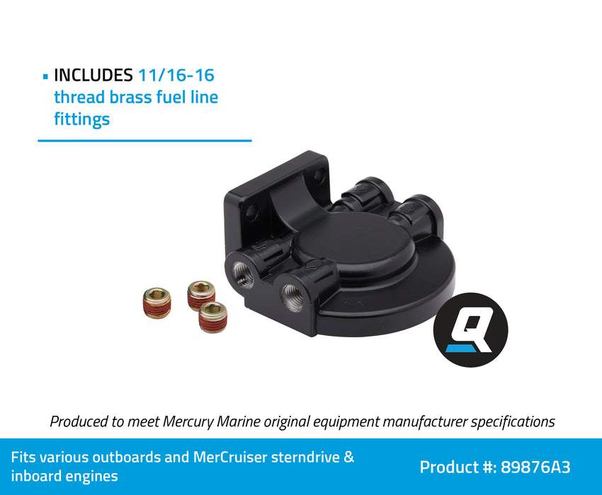 Quicksilver 89876A3 Water Separating Fuel Filter Bracket for Select Outboard and Sterndrive Engines