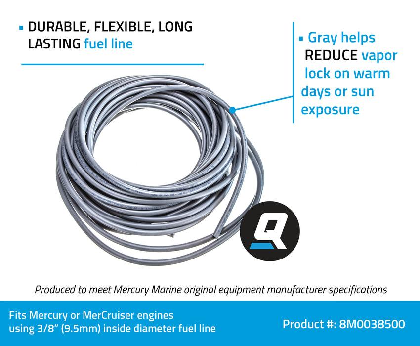 Quicksilver 8M0038500 100 Ft. Fuel Line 5/16", 8mm Inside Diameter