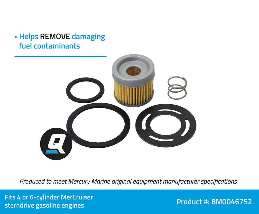 Quicksilver 8M0046752 Fuel Filter for MerCruiser Sterndrive and Inboard Engines
