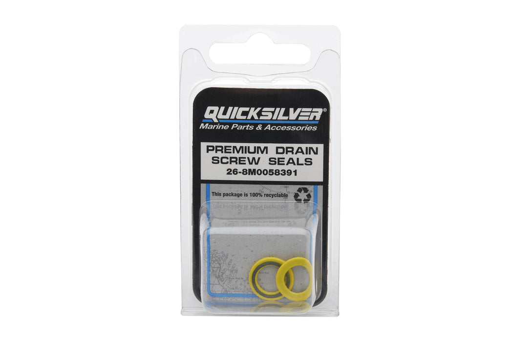 Quicksilver 8M0058391 Gear Case Drain Screw Seal for Select Mercury Outboards and Sterndrives, Pack of 2