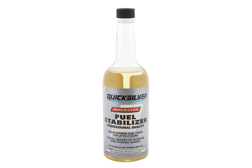 Quicksilver 8M0058682 Quickstor Fuel Treatment and Stabilizer, 32 oz