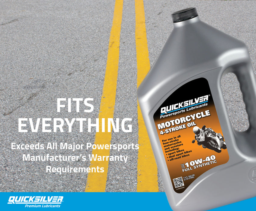 Quicksilver 10W-40 Full Synthetic Motorcycle Oil, 1 Quart