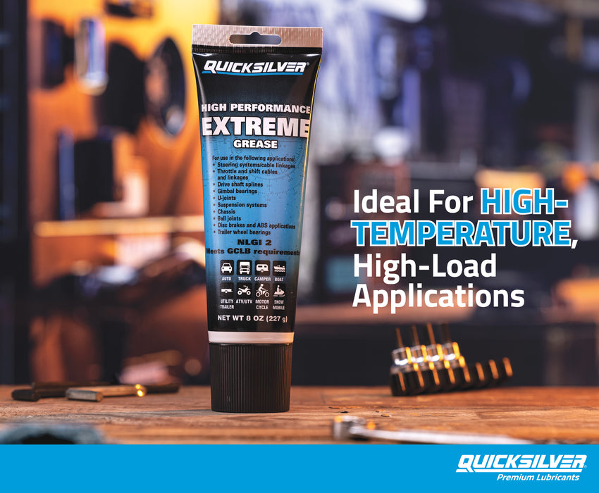 Quicksilver 8M0071838 High Performance Multi-Purpose Extreme NLGI 2 Marine Grease, 8 oz Tube