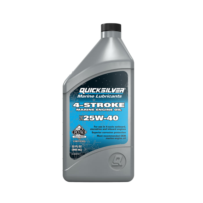 Quicksilver 25W-40 4-Stroke Marine Engine Oil, 1 Quart