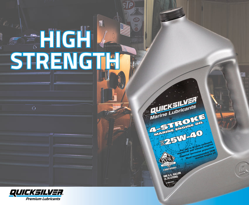 Quicksilver 25W-40 4-Stroke Marine Engine Oil, 1 Gallon
