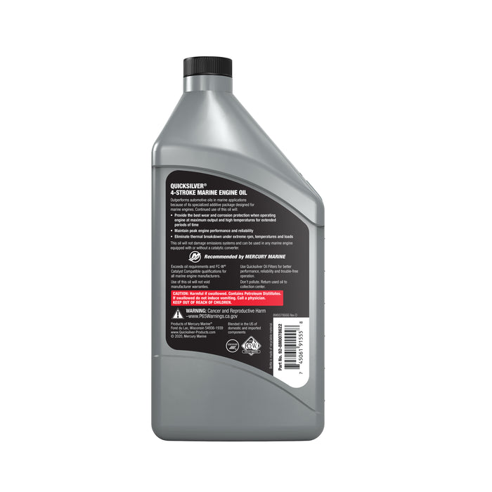 Quicksilver 25W-40 4-Stroke Synthetic Blend Marine Engine Oil, 1 Quart