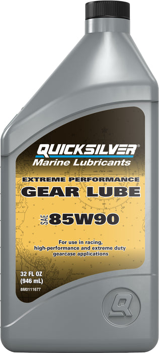 Quicksilver 85W-90 Extreme Performance Gear Lube for Outboards and Sterndrives, 1 Quart